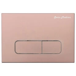 Wall Mount Dual Flush Actuator Plate With Rectangle Push Buttons In Rose Gold