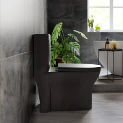 Monaco One Piece Elongated Toilet Dual Flush, Matte Black -Warm Bathroom cc61aaba0179883e 9291 w800 h800 b0 p0