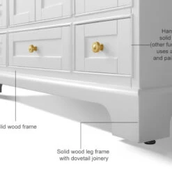 Audrey Vanity Set, White, 48", Gold Hardware, No Mirror 21 Audrey Vanity Set, White, 48", Gold Hardware, No Mirror -Warm Bathroom ccb1fcea03efb332 3886 w800 h800 b0 p0