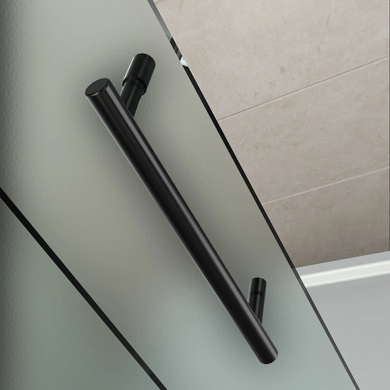 Langham Frameless Sliding Shower Door, Frosted, Oil-Rubbed Bronze, 48"x75" 4 Langham Frameless Sliding Shower Door, Frosted, Oil-Rubbed Bronze, 48"x75" - Image 4