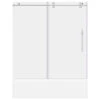 LessCare ULTRA-D Clear Glass Bath-Tub Door Chrome Finish, 56-60"x62"