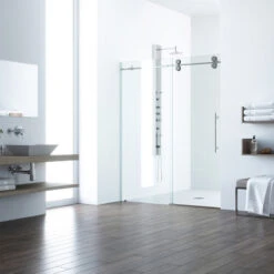 VIGO 60x74 Elan Frameless Sliding Shower Door, Chrome -Warm Bathroom ce3151e60f5a34c4 7087 w800 h800 b0 p0