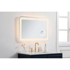 24"x36" Hardwired Led Mirror With Magnifier And Color Changing Temperature -Warm Bathroom ce413bf80104067a 5876 w800 h800 b0 p0