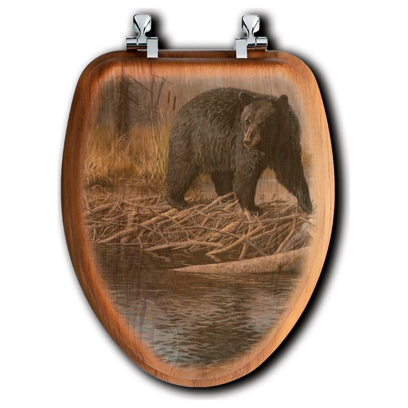 Toilet Seat, Elongated, No Trespassing Bear, Elongated 1 Toilet Seat, Elongated, No Trespassing Bear, Elongated