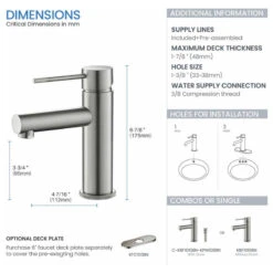 Circular X Brass Single Hole Bathroom Faucet KBF1010, Brush Nickel, With Drain -Warm Bathroom ce61e59601ba5a94 3431 w800 h800 b1 p0