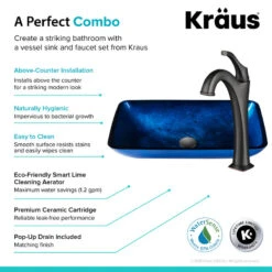 Glass Vessel Sink, Bathroom Arlo Faucet, PU Drain, Mounting Ring, Oil Rub Bronze -Warm Bathroom ced134d300e5e6cc 3109 w800 h800 b0 p0