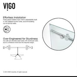 VIGO 64x74 Elan Frameless Sliding Shower Door, Stainless Steel 25 VIGO 64x74 Elan Frameless Sliding Shower Door, Stainless Steel -Warm Bathroom cf01358c0f5a46d3 7221 w800 h800 b0 p0