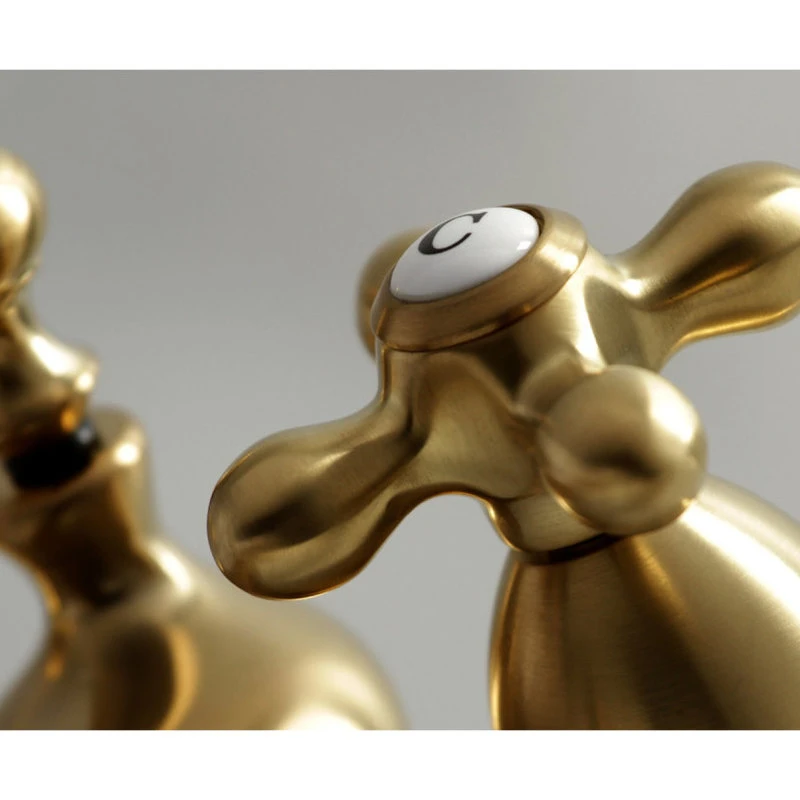 Kingston Brass 4" Centerset Bathroom Faucet, Brushed Brass 2 Kingston Brass 4" Centerset Bathroom Faucet, Brushed Brass - Image 2