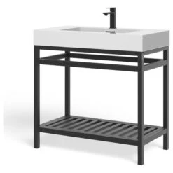 The Nova Bathroom Vanity, Black, 36", Single Sink, Freestanding -Warm Bathroom cf910f9103c743b5 7880 w800 h800 b1 p0