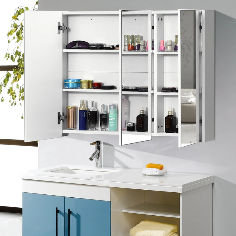 Costway 36 Wide Wall Mount Mirrored Bathroom Medicine Cabinet Triple Mirror 3 Costway 36 Wide Wall Mount Mirrored Bathroom Medicine Cabinet Triple Mirror - Image 3