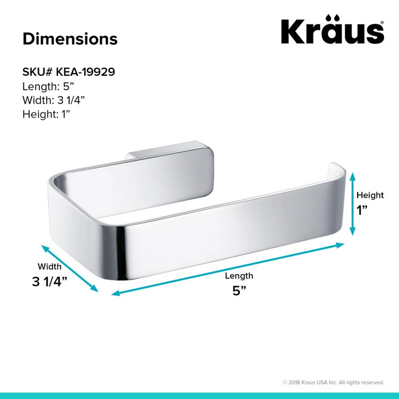 Stelios Bathroom Toilet Paper Holder, Chrome 3 Stelios Bathroom Toilet Paper Holder, Chrome - Image 3
