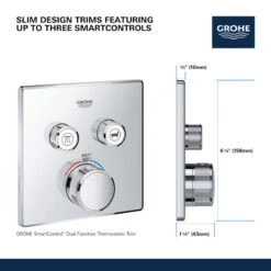 Grohtherm SmartControl Dual Function Thermostatic Trim With Control Module -Warm Bathroom d0318a820dd5377f 9014 w800 h800 b0 p0