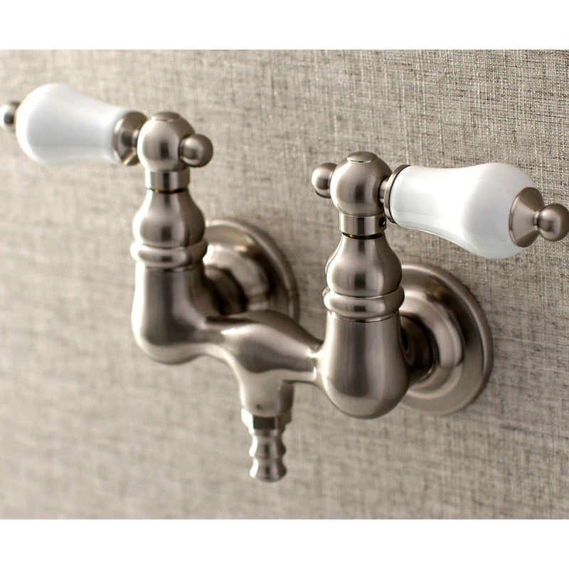 Aqua Vintage 3-3/8" Wall Mount Tub Faucet, Brushed Nickel 2 Aqua Vintage 3-3/8" Wall Mount Tub Faucet, Brushed Nickel - Image 2