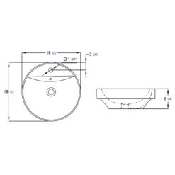 EAGO Round Ceramic Above Mount Bathroom Basin Vessel Sink BA141 -Warm Bathroom d1d1decc0cf53eff 6520 w800 h800 b1 p0