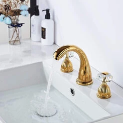 Lyon Widespread Bathroom Sink Faucet Crystal Handles Mixer Gold -Warm Bathroom d1e1a4300271b0a3 8925 w800 h800 b0 p0