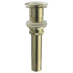 Fine Fixtures Pop-Up Bathroom Sink Drain Without Overflow, Satin Brass