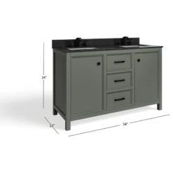 Woodruff Bath Vanity, Double Sink, 54", Pewter Green, Freestanding -Warm Bathroom d27176e803d044a6 6451 w800 h800 b1 p0