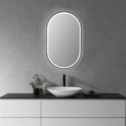 Oleggio Oval 36" Framed Bathroom/Vanity LED Lighted Wall Mirror, Matte Black 17 Oleggio Oval 36" Framed Bathroom/Vanity LED Lighted Wall Mirror, Matte Black -Warm Bathroom d2e1741b02888271 8111 w800 h800 b0 p0