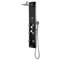 Luxier 51" 6-Jet Shower Panel With Rainfall Shower Head Hand Shower, Black
