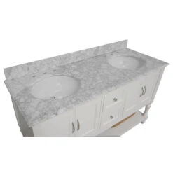 Beverly 60" Bath Vanity, White, Carrara Marble, Double Vanity -Warm Bathroom d321c25201ba4759 4575 w800 h800 b1 p0