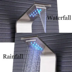 6 Stage Stainless Steel LED Shower Column With Massage Jets, Brushed Nickel 10 6 Stage Stainless Steel LED Shower Column With Massage Jets, Brushed Nickel -Warm Bathroom d34193c90d91ca21 3476 w800 h800 b0 p0