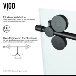 VIGO 56"x74" Elan Frameless Sliding Shower Door, Matte Black -Warm Bathroom d37175f40f5a39dd 5886 w800 h800 b0 p0
