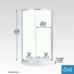 Ove Decors Breeze 34 Shower Kit, Clear Glass Panels And Base, Satin Nickel 16 Ove Decors Breeze 34 Shower Kit, Clear Glass Panels And Base, Satin Nickel -Warm Bathroom d3913fe4036eb2f4 3491 w800 h800 b0 p0