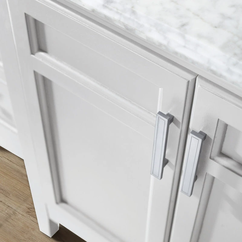 Luz 48" Single Bathroom Vanity In White With Italian Carrara Marble Top 6 Luz 48" Single Bathroom Vanity In White With Italian Carrara Marble Top - Image 6