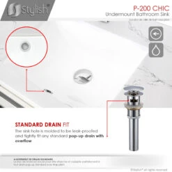 STYLISH 20" Porcelain Rectangular Undermount Bathroom Sink With Overflow -Warm Bathroom d451f1e10043985d 5821 w800 h800 b0 p0