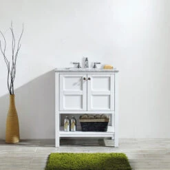 Florence 30" Single Vanity Carrara Marble, White, Without Mirror 9 Florence 30" Single Vanity Carrara Marble, White, Without Mirror -Warm Bathroom d4618fc1009c461b 4533 w800 h800 b0 p0