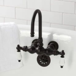 CA3T5 3-3/8" Wall Mount Clawfoot Tub Faucet, Oil Rubbed Bronze 9 CA3T5 3-3/8" Wall Mount Clawfoot Tub Faucet, Oil Rubbed Bronze -Warm Bathroom d4c14774013fb64a 0024 w800 h800 b0 p0