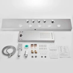 American Imaginations Rectangle Wall Mount Stainless Steel Shower Panel In Brushed Stainless Steel -Warm Bathroom d621f07f00dbaea7 1916 w800 h800 b0 p0