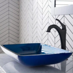 Glass Vessel Sink, Bathroom Arlo Faucet, PU Drain, Mounting Ring, Oil Rub Bronze -Warm Bathroom d6319e8e00e5e6bf 3109 w800 h800 b0 p0