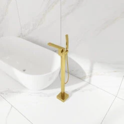Freestanding Tub Shower Claw Foot Faucet With Handheld Spout, Gold 13 Freestanding Tub Shower Claw Foot Faucet With Handheld Spout, Gold -Warm Bathroom d80140eb02f070ee 5055 w800 h800 b0 p0