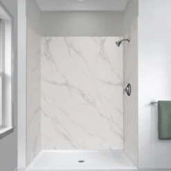 Miseno MSW784834 ReadySet 48" X 34" X 78" Five Panel Alcove - Carrara White