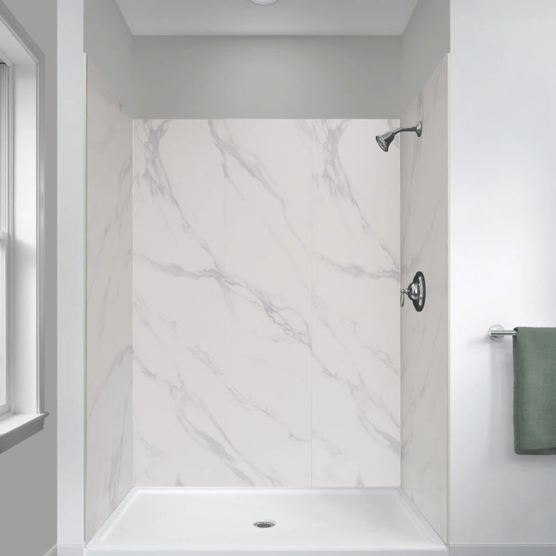 Miseno MSW784834 ReadySet 48" X 34" X 78" Five Panel Alcove - Carrara White 1 Miseno MSW784834 ReadySet 48" X 34" X 78" Five Panel Alcove - Carrara White