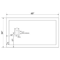 LessCare 60"x34" Left Double Threshold Shower Pan Base Wall Corner Left Drain -Warm Bathroom d8b1131e0a99bd12 4851 w800 h800 b1 p0