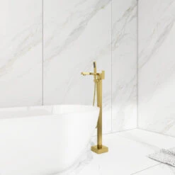 Freestanding Tub Shower Claw Foot Faucet With Handheld Spout, Gold 15 Freestanding Tub Shower Claw Foot Faucet With Handheld Spout, Gold -Warm Bathroom d951513202f070f1 5055 w800 h800 b0 p0