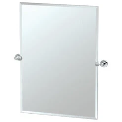 Glam 31.5" Frameless Rectangle Mirror, Chrome