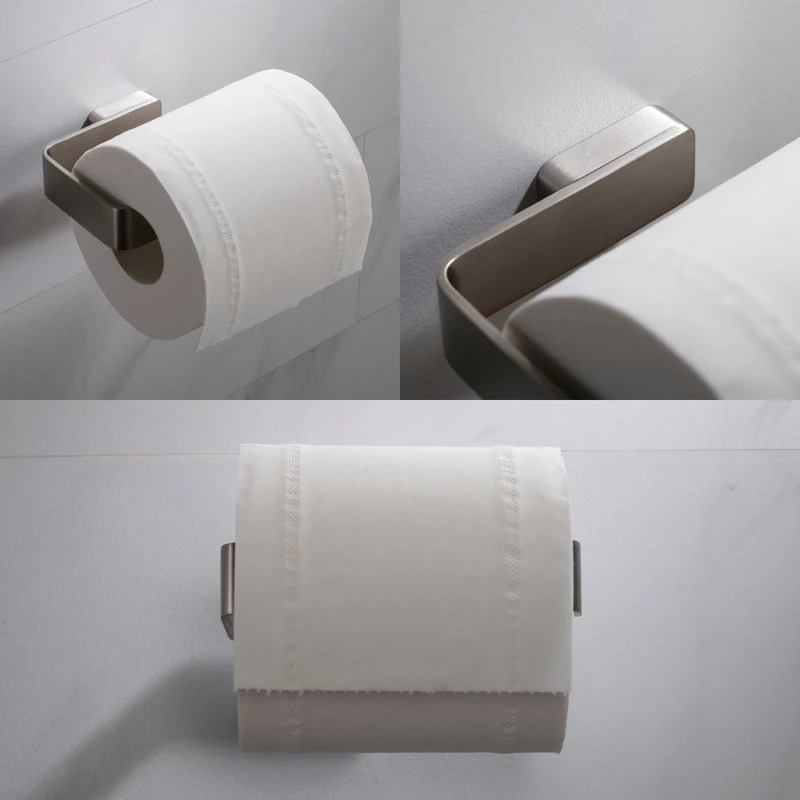 Stelios Bathroom Toilet Paper Holder, Brush Nickel 4 Stelios Bathroom Toilet Paper Holder, Brush Nickel - Image 4