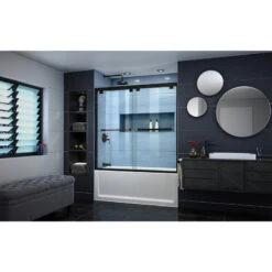 DreamLine Encore 56-60" W X 58" H Semi-Frameless Bypass Tub Door In Satin Black -Warm Bathroom db213f790fd148b9 9885 w800 h800 b0 p0