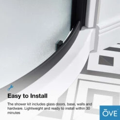 Ove Decors Breeze 32 Shower Kit, Frosted Glass Walls And Base, Black -Warm Bathroom db3194e60239f21a 6935 w800 h800 b0 p0