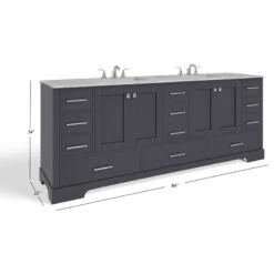 The Laurel Bathroom Vanity, Deep Gray, 84", Double Sink, Freestanding 20 The Laurel Bathroom Vanity, Deep Gray, 84", Double Sink, Freestanding -Warm Bathroom dbb1966203f6a01c 7519 w800 h800 b1 p0