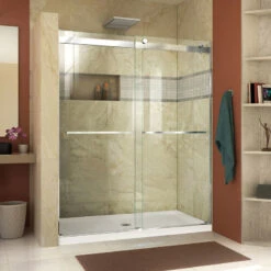 DreamLine Essence 56-60 In. W X 76 In. H Frameless Bypass Shower Door In Chrome