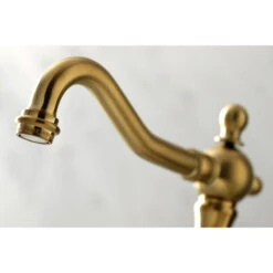 Kingston Brass Widespread Bathroom Faucet With Brass Pop-Up, Brushed Brass -Warm Bathroom dd21b76b0b527476 4465 w800 h800 b0 p0