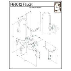 Vintage 3-3/8" Center Wall Mount Tub Faucet & Handshower, Labeled Lever Handles -Warm Bathroom ddc11bfa073244d8 0028 w800 h800 b1 p0
