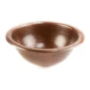 Premier Copper Products Small 12, Round Self Rimming Hammered Copper Sink