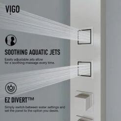 VIGO Bowery Square Spray Head Shower System With Tub Filler, Stainless -Warm Bathroom de01154d0025034f 9077 w800 h800 b0 p0