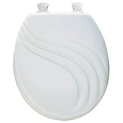 Mayfair 27EC-000 Round Molded Wood Toilet Seat, White