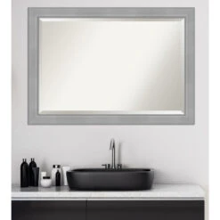 Vista Brushed Nickel Beveled Bathroom Wall Mirror - 40.25 X 28.25 In. -Warm Bathroom deb102ca0ec6db55 6848 w800 h800 b0 p0